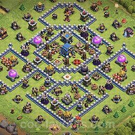 TH12 Trophy Base Plan with Link, Hybrid, Copy Town Hall 12 Base Design 2023, #106