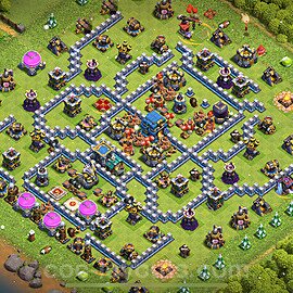 TH12 Anti 2 Stars Base Plan with Link, Legend League, Copy Town Hall 12 Base Design 2023, #107