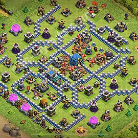 Топ Расстановка базы ТХ 12 2026 Анти 2 Звезды Скопировать, Легендарная лига, #107