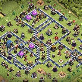 Diseño de aldea Anti 3 Estrellas Ayuntamiento 12 Copiar - COC TH12 Perfecta Distribucion 2024 + Enlace - #111