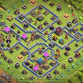 Full Upgrade TH12 Base Plan with Link, Anti 3 Stars, Copy Town Hall 12 Max Levels Design 2025, #114