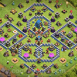 Anti Everything TH12 Base Plan with Link, Hybrid, Copy Town Hall 12 Design 2023, #118