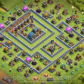 Die Anti Dragon Base für Verteidigung RH12 + Link 2025 - COC Rathaus 12 Kopieren Base - #119