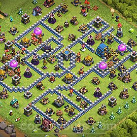 Diseño de aldea Anti 3 Estrellas Ayuntamiento 12 Copiar, Híbrido - COC TH12 Perfecta Distribucion 2025 + Enlace - #124