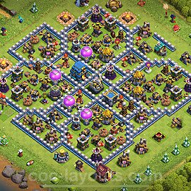 Municipio livello 12 Anti GoWiWi / GoWiPe Base + Link, Anti 3 stelle - Miglior Disposizione Villaggio per Difesa COC 2025 TH12 - #127