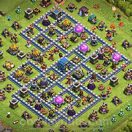 Municipio livello 12 Anti GoWiWi / GoWiPe Base + Link, Anti 3 stelle - Miglior Disposizione Villaggio per Difesa COC 2025 TH12 - #128