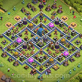 Diseño de aldea Anti 3 Estrellas Ayuntamiento 12 Copiar - COC TH12 Perfecta Distribucion 2025 + Enlace - #129