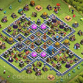 TH12 Trophy Base Plan with Link, Copy Town Hall 12 Base Design 2025, #130