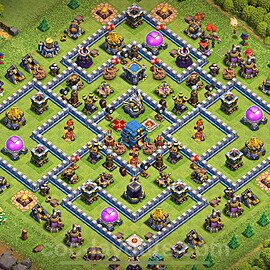 TH12 Anti 2 Stars Base Plan with Link, Hybrid, Copy Town Hall 12 Base Design 2024, #134