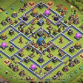 TH12 Anti 2 Stars Base Plan with Link, Hybrid, Copy Town Hall 12 Base Design 2025, #134