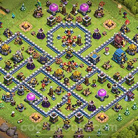 Diseño de aldea Anti 3 Estrellas Ayuntamiento 12 Copiar - COC TH12 Perfecta Distribucion 2025 + Enlace - #135