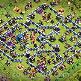 Ustawienie bazy do obrony TH12 z linkiem, Hybrydowy - Ratusz poziom 12 - COC 2025 - #142