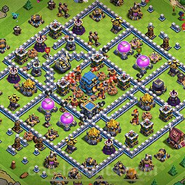 Diseño de aldea para Defensa Ayuntamiento 12 Copiar - COC TH12 Perfecta Distribucion 2025 + Enlace - #147