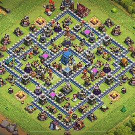 TH12 Trophy Base Plan with Link, Copy Town Hall 12 Base Design 2026, #148