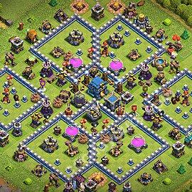 Gute Base für Verteidigung RH12 + Link, Anti Alles 2026 -  COC Rathaus 12 Kopieren Base - #150