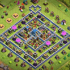 Die Anti 3 Sterne Base RH12 + Link, Hybrid 2026 - COC Rathaus 12 Kopieren Base - #155