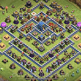 Die Anti 2 Sterne Base RH12 + Link, Anti Alles - COC Rathaus 12 Kopieren Base - #19