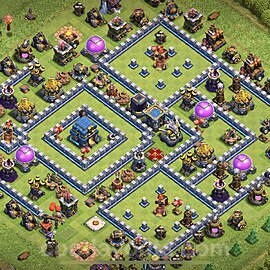 Municipio livello 12 Anti 2 Stelle Base + Link, Legend League - Miglior Disposizione Villaggio per Difesa COC TH12 - #23