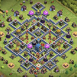 Municipio livello 12 Anti 2 Stelle Base + Link, Ibrido - Miglior Disposizione Villaggio per Difesa COC TH12 - #26