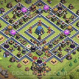 Municipio livello 12 Anti 2 Stelle Base + Link, Ibrido - Miglior Disposizione Villaggio per Difesa COC TH12 - #27