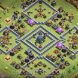 Municipio livello 12 Anti 2 Stelle Base + Link, Anti Air / Electro Dragon - Miglior Disposizione Villaggio per Difesa COC TH12 - #3