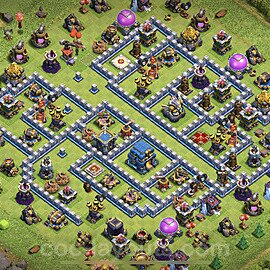 Die Anti GoWiWi / GoWiPe Base RH12 + Link, Anti 3 Sterne - COC Rathaus 12 Kopieren Base - #30