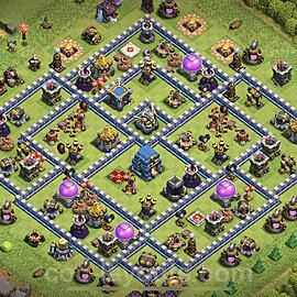 Anti Everything TH12 Base Plan with Link, Hybrid, Copy Town Hall 12 Design 2021, #32