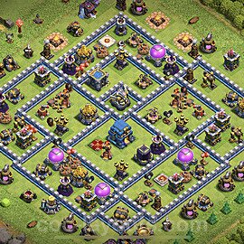 Municipio livello 12 Anti Tutto + Link, Ibrido - Miglior Disposizione Villaggio per Difesa COC TH12 - #32