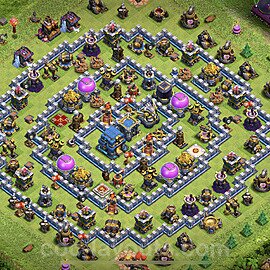 Die Anti 2 Sterne Base RH12 + Link, Hybrid - COC Rathaus 12 Kopieren Base - #38