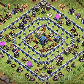 Municipio livello 12 Anti 2 Stelle Base + Link, Ibrido - Miglior Disposizione Villaggio per Difesa COC TH12 - #39