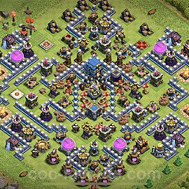 Anti Everything TH12 Base Plan with Link, Hybrid, Copy Town Hall 12 Design, #41