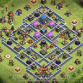 TH12 Trophy Base Plan with Link, Hybrid, Copy Town Hall 12 Base Design, #45