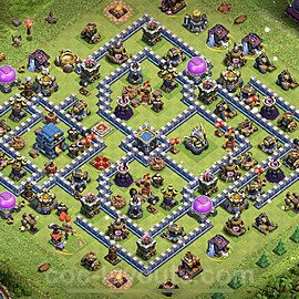 Anti Dragon TH12 Base Plan with Link, Copy Town Hall 12 Anti Air Design, #47