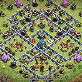 Die Anti Alles Base RH12 + Link, Anti 3 Sterne - COC Rathaus 12 Kopieren Base - #5