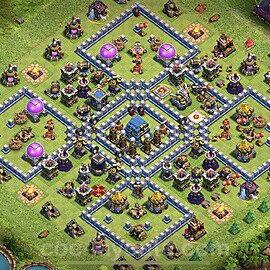 Diseño de aldea Anti Todo Ayuntamiento 12 Copiar - COC TH12 Perfecta Distribucion + Enlace - #55