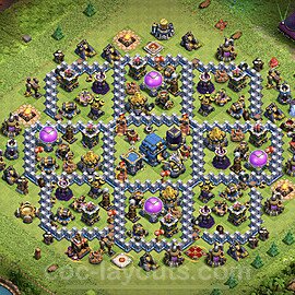 Anti Everything TH12 Base Plan with Link, Hybrid, Copy Town Hall 12 Design 2023, #59