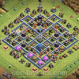 Anti Dragon TH12 Base Plan with Link, Hybrid, Copy Town Hall 12 Anti Air Design, #63