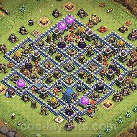 Die Anti 3 Sterne Base RH12 + Link, Anti Alles - COC Rathaus 12 Kopieren Base - #64