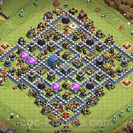 Municipio livello 12 Imbattibile Base + Link, Ibrido - Miglior Disposizione Villaggio per Difesa COC TH12 - #70