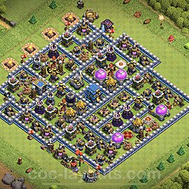 Diseño de aldea Anti 3 Estrellas Ayuntamiento 12 Copiar, Híbrido - COC TH12 Perfecta Distribucion 2023 + Enlace - #72