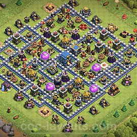 TH12 Anti 2 Stars Base Plan with Link, Hybrid, Copy Town Hall 12 Base Design 2023, #73