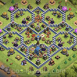 Anti Dragon TH12 Base Plan with Link, Copy Town Hall 12 Anti Air Design 2023, #75