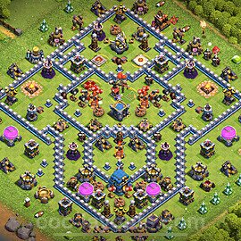 Anti Dragon TH12 Base Plan with Link, Legend League, Copy Town Hall 12 Anti Air Design 2023, #78