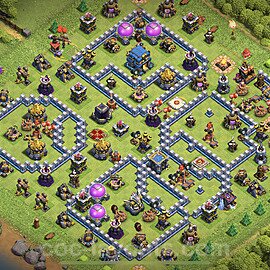 Diseño de aldea Anti 3 Estrellas Ayuntamiento 12 Copiar, Anti Todo - COC TH12 Perfecta Distribucion 2023 + Enlace - #79