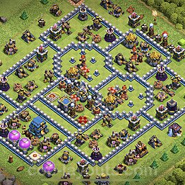 Municipio livello 12 Anti 3 Stelle Base + Link, Anti Air / Electro Dragon - Miglior Disposizione Villaggio per Difesa COC 2023 TH12 - #83