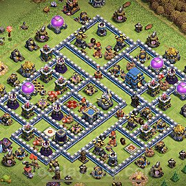 Diseño de aldea al Maximo Ayuntamiento 12 Copiar, Anti Todo - Full COC TH12 Perfecta Distribucion para Defensa + Enlace - #9