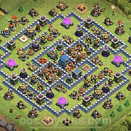 Die Anti 2 Sterne Base RH12 + Link, Hybrid - COC Rathaus 12 Kopieren Base - #93