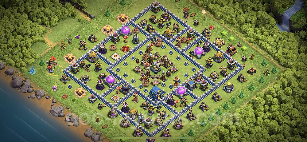 TH12 Anti 2 Stars Base Plan with Link, Anti Everything, Copy Town Hall 12 Base Design 2023, #104