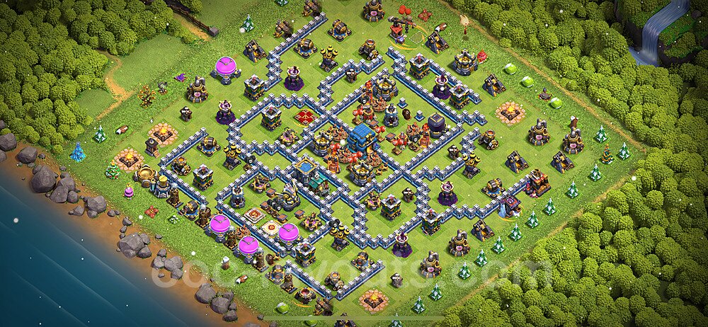 TH12 Anti 2 Stars Base Plan with Link, Legend League, Copy Town Hall 12 Base Design 2023, #107