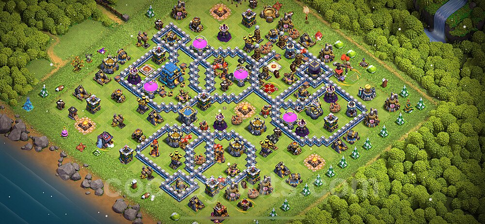 TH12 Trophy Base Plan with Link, Copy Town Hall 12 Base Design 2024, #121